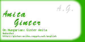 anita ginter business card